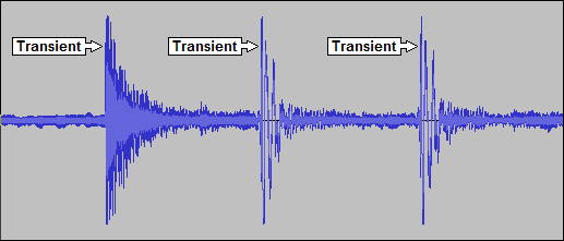 Waveform with Transients Annotated